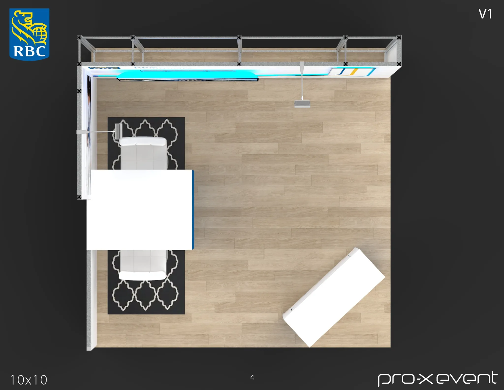 10x10 Perimeter booth design by Pro-X Exhibits